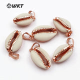 Eletroplated Cowrie Shell Pendants for Necklaces