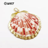 Colorful Natural Scallop Shell Pendant for Necklace