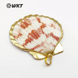 Colorful Natural Scallop Shell Pendant for Necklace
