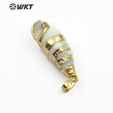 Natural Trumpet Shell Pendant With Trim for Women Necklace