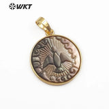 Pearl Shell Pendant with Bird Pattern Carved Jewelry