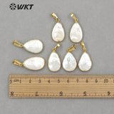 Freshwater Pearl Pendant Water Drop Shape Bezel Necklace