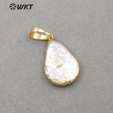 Freshwater Pearl Pendant Water Drop Shape Bezel Necklace