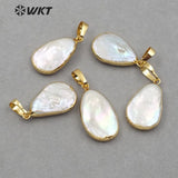 Freshwater Pearl Pendant Water Drop Shape Bezel Necklace