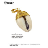 Natural Cowrie Shell Pendant Wire Wrapped Women Jewelry Supplies