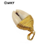 Natural Cowrie Shell Pendant Wire Wrapped Women Jewelry Supplies
