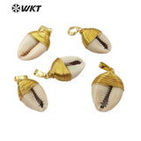 Natural Cowrie Shell Pendant Wire Wrapped Women Jewelry Supplies