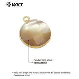 Natural Shell Pendant Round Bezel Setting Shell Pendant