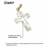 Natural Shell Pendant Jesus Cross Pendant For Necklace Single Loop