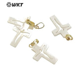 Natural Shell Pendant Jesus Cross Pendant For Necklace Single Loop