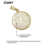 Round Coin Shell Smiling Face Necklace Pendant Women Jewelry