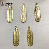 Full Plated Shell Pendant Feather Shape Necklace Earrings Set