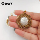Natural Pearl Rhinestone Pendant for Wedding