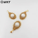Retro Dance Club Oval Pendant Natural Pearl Rhinestone Hot Jewelry Accessory