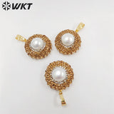Natural Pearl Rhinestone Pendant Round Pendant Birthday Party Jewelry Accessory