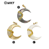 Natural Shell Moon Pendant Gold-Plated Ladies' Party Necklace