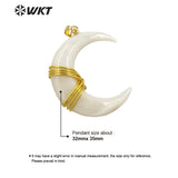 Natural Shell Moon Pendant Gold-Plated Ladies' Party Necklace