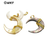 Natural Shell Moon Pendant Gold-Plated Ladies' Party Necklace
