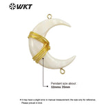 Gold-Plate Moon Shell Pendant Double Hook Party Women Gift