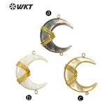 Gold-Plate Moon Shell Pendant Double Hook Party Women Gift