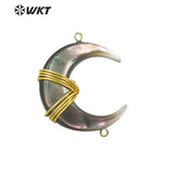 Gold-Plate Moon Shell Pendant Double Hook Party Women Gift