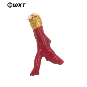 Red Coral Women Party Pendant Wedding Earrings Set
