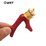 Red Coral Women Party Pendant Wedding Earrings Set