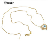 18" Adjustable Micropave CZ Setting Pearl Shell Eye Necklace