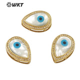 Hot Plated Micropave CZ Shell Water Drop Pendant Tear Eye