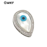 Hot Plated Micropave CZ Shell Water Drop Pendant Tear Eye