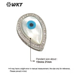 Hot Plated Micropave CZ Shell Water Drop Pendant Tear Eye