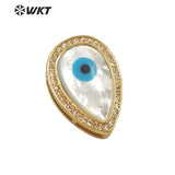 Hot Plated Micropave CZ Shell Water Drop Pendant Tear Eye