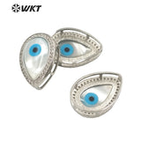 Hot Plated Micropave CZ Shell Water Drop Pendant Tear Eye