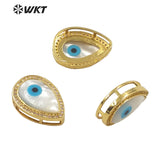 Hot Plated Micropave CZ Shell Water Drop Pendant Tear Eye