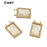 Hot Women Drop Oil Jewelry with CZ Long Rectangular Pendant