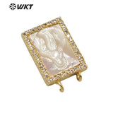 Hot Women Drop Oil Jewelry with CZ Long Rectangular Pendant