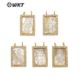Hot Women Drop Oil Jewelry with CZ Long Rectangular Pendant