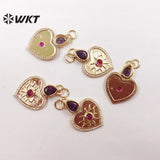 Evil Eye Heart Pendant with CZ Micropave