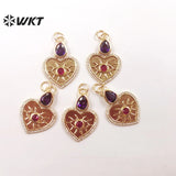 Evil Eye Heart Pendant with CZ Micropave