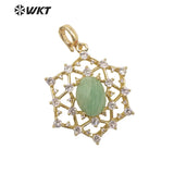 Hollow 18k plated Cobwebs pendant women necklace jewelry stone pendant