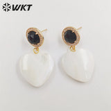 Colorful Cat Eye & Shell Heart Earrings for Wedding Party