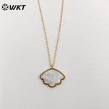 Stainless Steel Scallop Shell Necklace 19inch