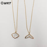 Stainless Steel Scallop Shell Necklace 19inch