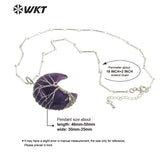 Moon Shape Pendant Necklace Natural Gemstone Birthday Party Necklace