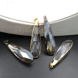 Faceted Crystal Point Pendant Gun Plated Bingbing Jewelry for Women