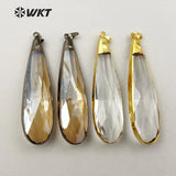 Faceted Crystal Point Pendant Gun Plated Bingbing Jewelry for Women