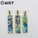 Natural Abalone Shell Pendant Rectangular Bar for Jewelry Making