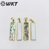 Natural Abalone Shell Pendant Rectangular Bar for Jewelry Making