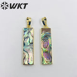 Natural Abalone Shell Pendant Rectangular Bar for Jewelry Making