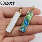 Natural Abalone Shell Pendant Rectangular Bar for Jewelry Making